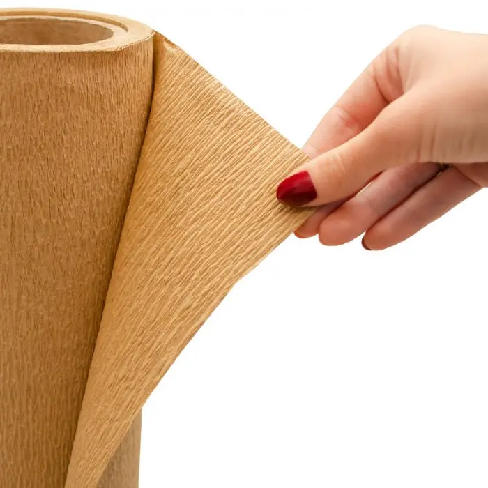 Hartie Creponata Kraft Pentru Ambalare 130 g/mp Lungime 8 m, Latime 100 mm, Densitate 130 g/mp, Material Hartie reciclata, Culoare Natur