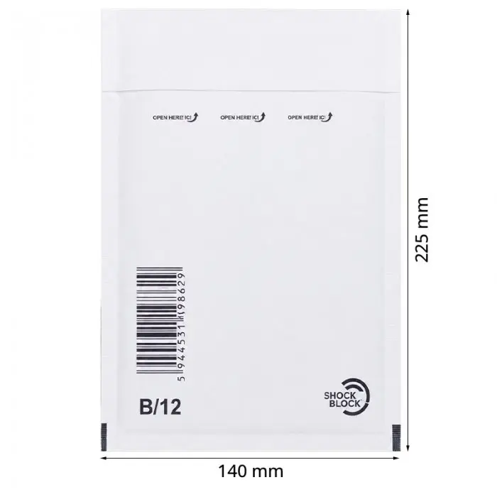 Plicuri Antisoc Din Hartie Dimensiune Interioara 120x215 mm, Dimensiune Exterioara 140 x 225 mm, Culoare Alb, Tip B12, Buc / Pachet 200