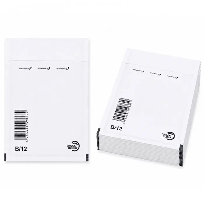 Plicuri Antisoc Din Hartie Dimensiune Interioara 120x215 mm, Dimensiune Exterioara 140 x 225 mm, Culoare Alb, Tip B12, Buc / Pachet 200