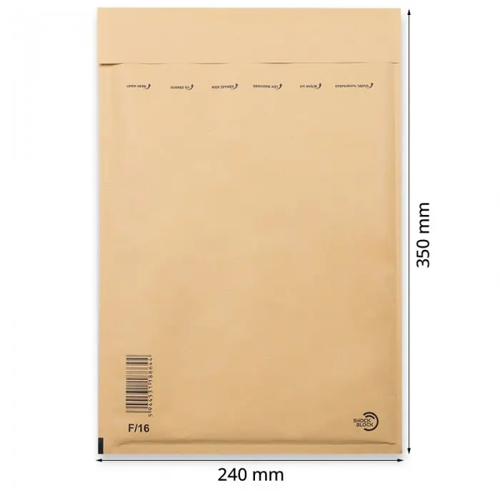 Plicuri Antisoc Din Hartie Dimensiune Interioara 220x340 mm, Dimensiune Exterioara 240 x 350 mm, Culoare Natur, Tip F16, Buc / Pachet 100