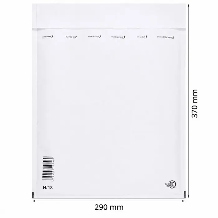 Plicuri Antisoc Din Hartie Dimensiune Interioara 270x360 mm, Dimensiune Exterioara 290 x 370 mm, Culoare Alb, Tip H18, Buc / Pachet 100