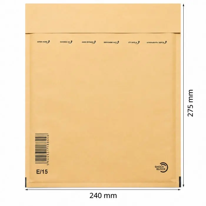 Plicuri Antisoc Din Hartie Dimensiune Interioara 220x265 mm, Dimensiune Exterioara 240 x 275 mm, Culoare Natur, Tip E15, Buc / Pachet 100