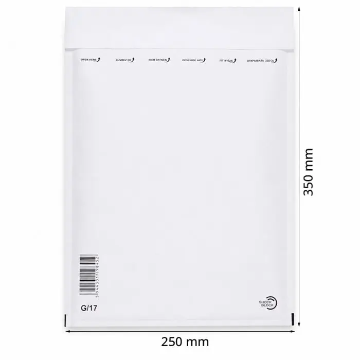 Plicuri Antisoc Din Hartie Dimensiune Interioara 230x340 mm, Dimensiune Exterioara 250 x 350 mm, Culoare Alb, Tip G17, Buc / Pachet 100