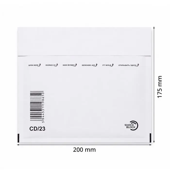 Plicuri Antisoc Din Hartie Dimensiune Interioara 180x165 mm, Dimensiune Exterioara 200 x 175 mm, Culoare Alb, Tip CD DVD, Buc / Pachet 200