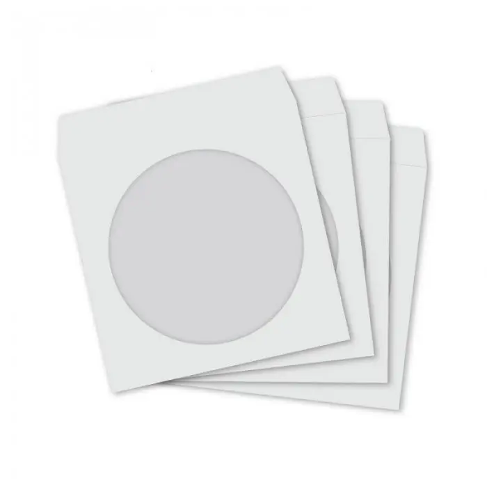 Plic Fara Fereastra Adeziv Umectabil, Dimensiuni 124 x 127 mm, Culoare Alb, Tip CD DVD, Ambalare Buc/Cutie 1000-Plicuri Si Pu...