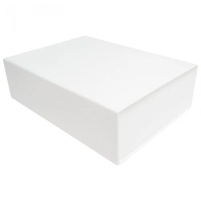Cutie Pentru Cadouri Cu Inchidere Magnetica Lungime 350 mm, Latime 250 mm, Inaltime 100 mm, Culoare Alb, Tip Carton Mucava, S...