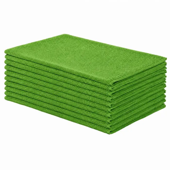 Lavete Microfibra Multicolor,  Dimensiuni 40 x 40 cm, Culoare Verde, Greutate 210 gr/m2, Buc / Pachet 10