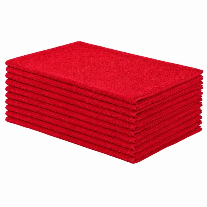 Lavete Microfibra Multicolor,  Dimensiuni 40 x 40 cm, Culoare Rosu, Greutate 210 gr/m2, Buc / Pachet 10