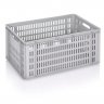 Lada Transport Euroline 600 x 400 x 300 mm, Baza/Pereti Ventilati, Material PP Virgin, Gri-Lazi Pentru Transport