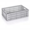Lada Transport Euroline 600 x 400 x 200 mm, Baza/Pereti Ventilati, Material PP Virgin, Gri-Lazi Pentru Transport