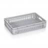 Lada Transport Euroline 600 x 400 x 120 mm, Baza/Pereti Ventilati, Material PP Virgin, Gri-Lazi Pentru Transport