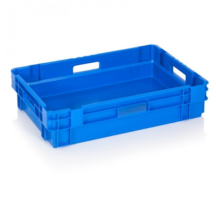 Lada Transport Produse Congelate 600 x 400 x 140 mm, Solida, Material PP Virgin, Albastra-Lazi Pentru Transport