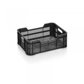Lada Transport Pentru Rosii 400 x 300 x 150 mm, Pereti Ventilati, Material PP Virgin, Negru-Lazi Pentru Transport