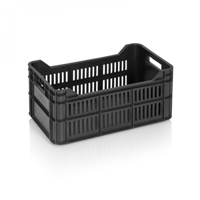Lada Transport Greenhouse 500 x 300 x 240 mm, Pereti Solizi, Material PP Virgin, Neagra-Lazi Pentru Transport