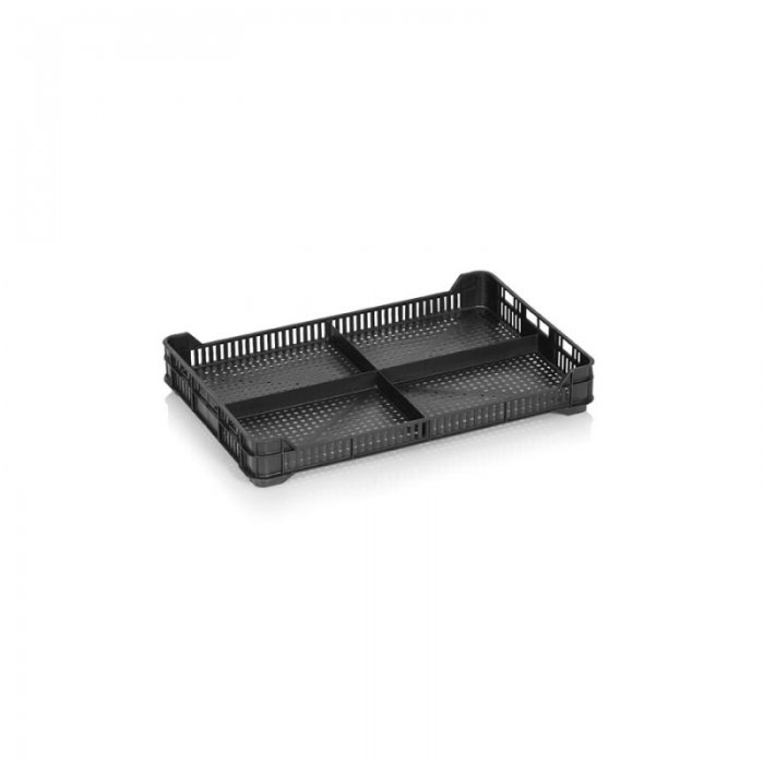 Lada Transport Pentru Zmeura 392 x 258 x 53 mm, Material PP Reciclat, Neagra-Lazi Pentru Transport