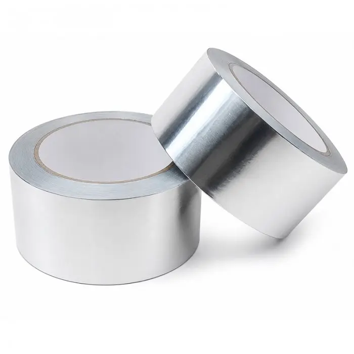 Banda Adeziva Din Aluminiu 50 mm x 50 m x 60 my, Adeziv Cauciuc sintetic, Culoare Argintiu-Benzi Adezive Aluminiu