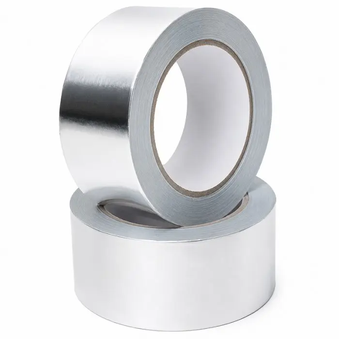 Banda Adeziva Din Aluminiu 50 mm x 50 m x 60 my, Adeziv Cauciuc sintetic, Culoare Argintiu-Benzi Adezive Aluminiu