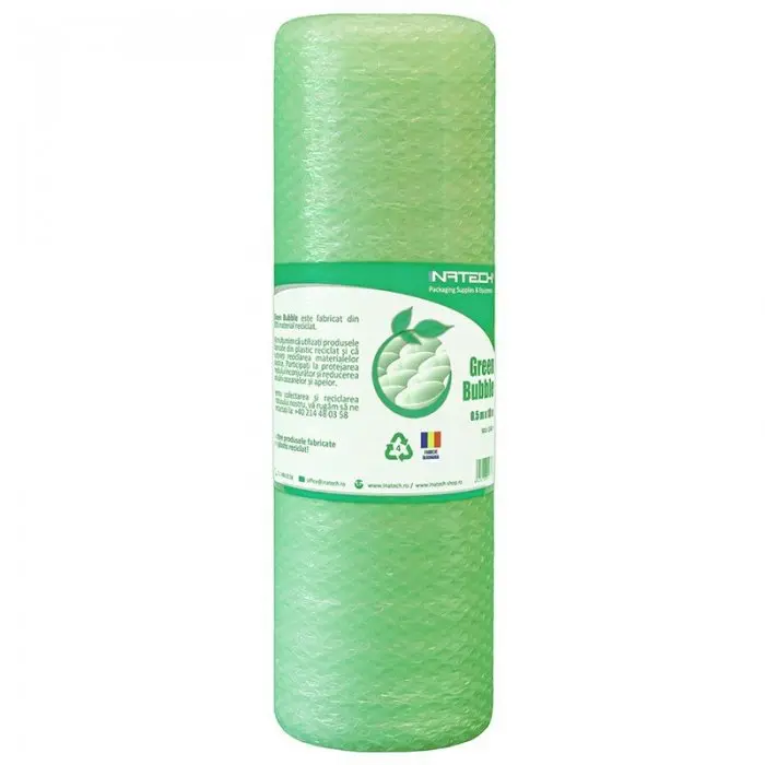 Folie Cu Bule Mici Eco Friendly Latime 1600 mm, Lungime 100 m, Straturi 2, Grosime 60 my, Culoare Verde-Folie Cu Bule De Aer ...