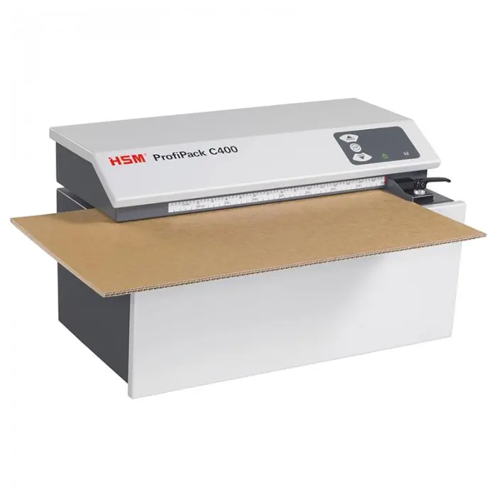 Tocator Carton HSM ProfiPack Model HSM C400, Latime Carton 415 mm, Grosime Carton 10 mm, Viteza de Taiere 135 mm/s, Putere 700 W, Aspirator NU