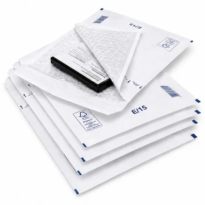 Plicuri Antisoc Din Hartie Dimensiune Interioara 220x265 mm, Dimensiune Exterioara 240 x 275 mm, Culoare Alb, Tip E15, Buc / Pachet 100