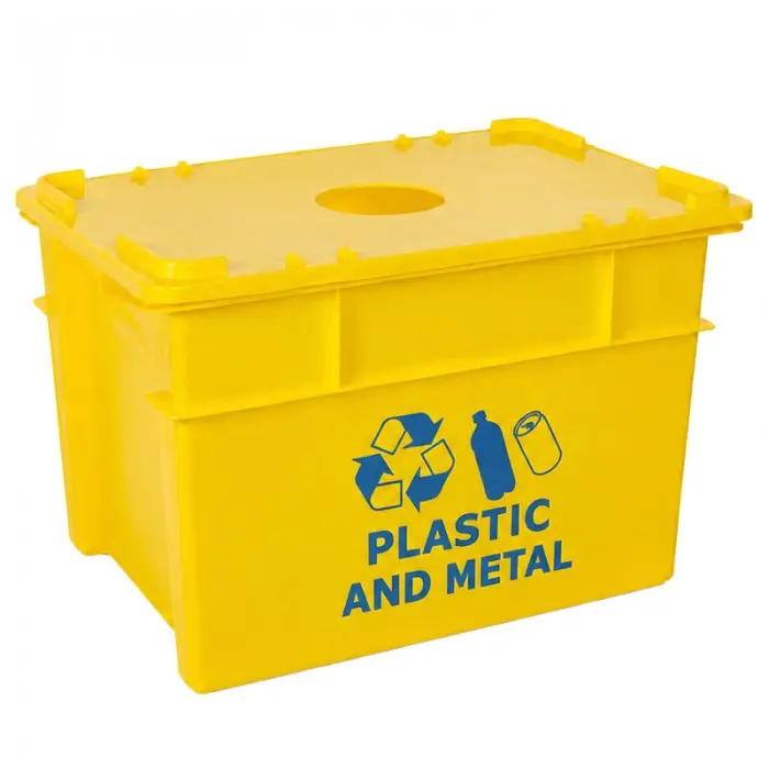 Container Pentru Reciclare 600 x 400 x 400 mm, 70 L, Material PP Virgin, Multicolor-Lazi Pentru Transport