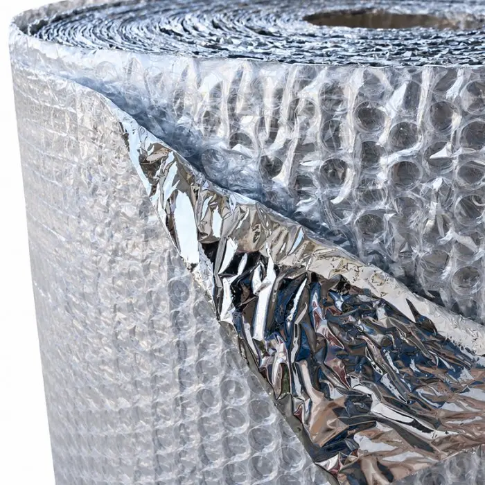 Folie Cu Bule Mici Aluminizata Latime 1000 mm, Lungime 50 m, Straturi 3, Grosime 60 my, Culoare Argintiu-Folie Cu Bule De Aer...