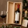 Cutie Din Lemn Pentru 1 Sticla De Vin Lungime 335 mm, Latime 95 mm, Inaltime 95 mm, Capac Cu balamale, Material Lemn, Culoare Natur