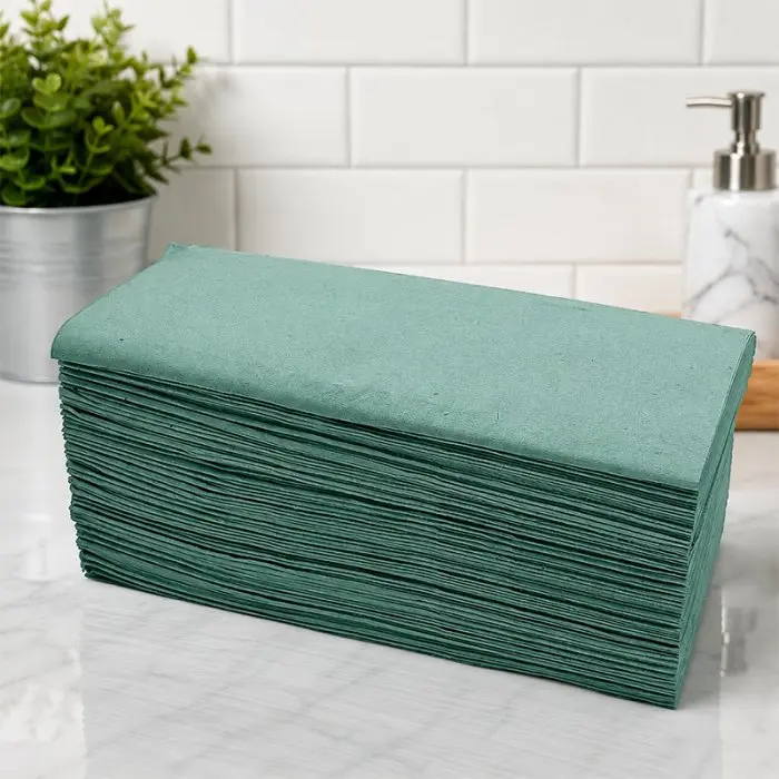 Prosop Hartie Pliat, Verde, V-Fold, 20 buc/pachet Lungime 250 mm, Latime 210 mm, Straturi 1, Material Reciclat Color, Culoare Verde, Buc / Pachet 20