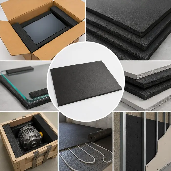 Placa Polietilena Expandata Lungime 2 m, Latime 1.2 m, Grosime 50 mm, Culoare Negru-Folie Si Placa Polietilena Expandata PEE