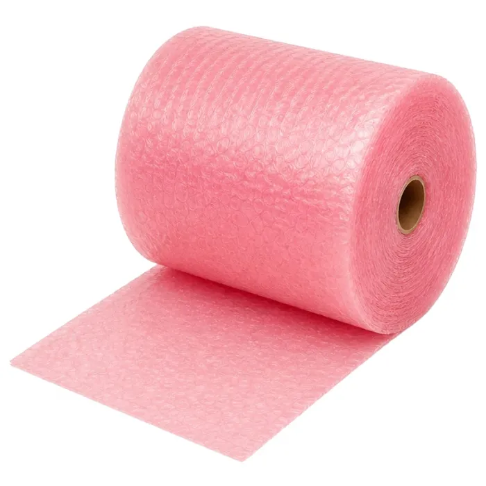Folie Cu Bule Mici Roz Latime 300 mm, Lungime 100 m, Straturi 2, Grosime 60 my-Folie Cu Bule De Aer Mici