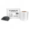 Set Banda PES 16 mm, 450 KGF, 200 m + 80 Cleme Fosfatate, Cutie Tip Dispenser-Benzi Pentru Legare Si Paletizare