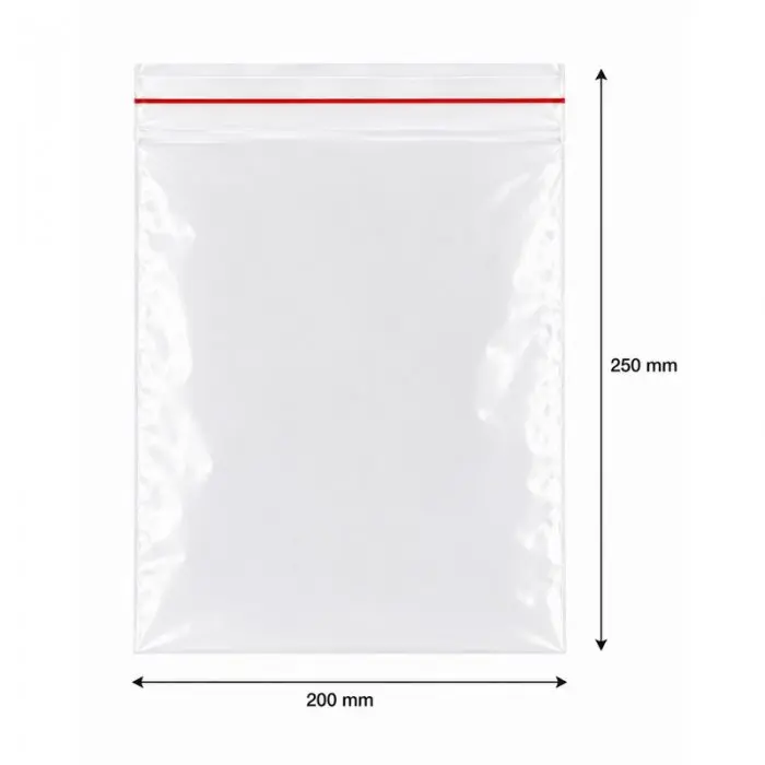 Pungi Cu Fermoar Ziplock, Standard, 50 microni Dimensiuni mm (l x L) 200 x 250, Grosime 50 my, Culoare Transparent, Buc / Pachet 100
