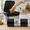 Saci Menajeri Din LDPE Reciclat Tip Sac Subtire, Litri 60, Grosime 18 my, Dimensiuni 600x700 mm, Culoare Negru, Saci/Rola 15-...