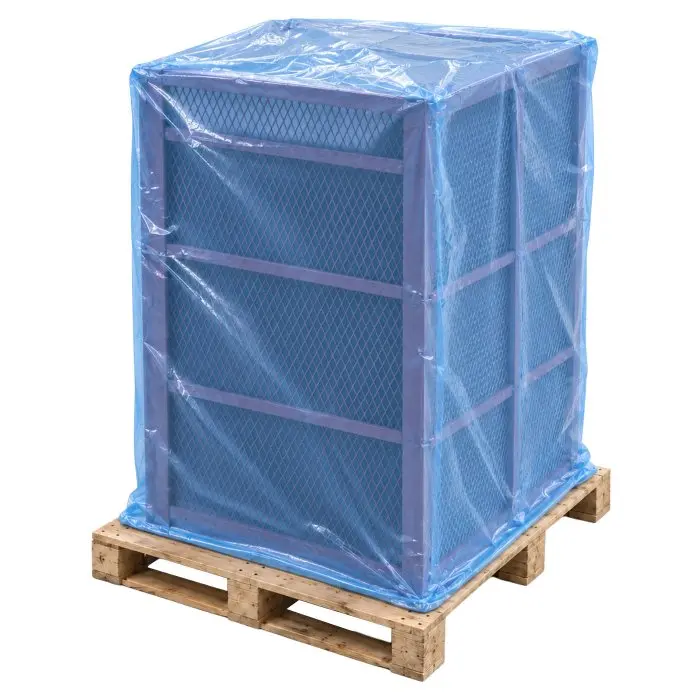 Saci Si Huse VCI Anticoroziune Latime 1275 mm, Inaltime 2000 mm, Pliu 2 x 435 mm, Grosime 80 my, Culoare Albastru, Buc / Pachet 1