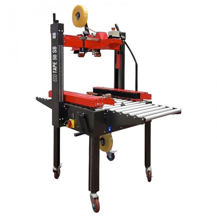 Masina De Sigilat Cutii Eco Tape Viteza de Sigilare 22 m/min, Tip Banda BOPP / PVC / Kraft, Greutate 120 kg, Alimentare 220 V...