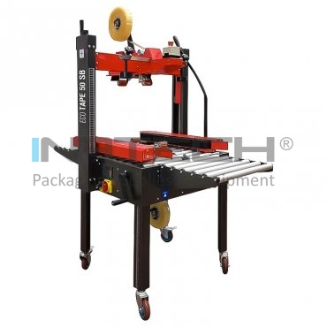 Masina De Sigilat Cutii Eco Tape Viteza de Sigilare 22 m/min, Tip Banda BOPP / PVC / Kraft, Greutate 120 kg, Alimentare 220 V - 50/60 Hz, Dimensiune Max Cutie (mm) 500 x 500 mm