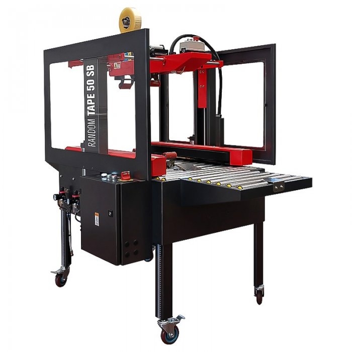 Masina De Sigilat Cutii Random Tape Viteza de Sigilare 20 m/min, Tip Banda BOPP / PVC / Kraft, Greutate 250 kg, Alimentare 22...