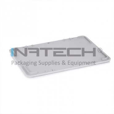 Крышка для евроконтейнера, 600 x 400 x 30 мм Размеры 600x400x30 мм, Материал натуральный полипропилен, Совместим с пластиковым ящиком, Цвет серый