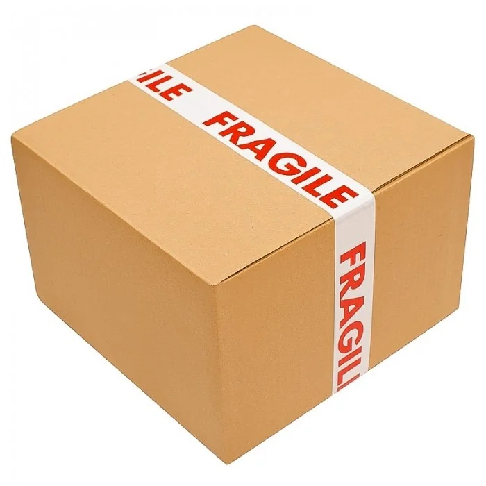 Banda Adeziva FRAGIL Lungime 60 m, Latime 48 mm, Culoare Rosu / Alb, Silentios Da-Benzi Adezive Pentru Ambalare