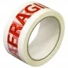 Banda Adeziva FRAGIL Lungime 60 m, Latime 48 mm, Culoare Rosu / Alb, Silentios Da-Benzi Adezive Pentru Ambalare