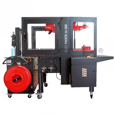 Masina De Legat Si Sigilat Cutii Combi Packer 50 SBR Dimensiuni Banda 9-12 mm, Banda PP 9 mm, Capacitate 19 metri/min, Tip Banda BOPP / PVC / Kraft, Greutate 450 kg, Dimensiune Max Cutie (mm) 480 x 480