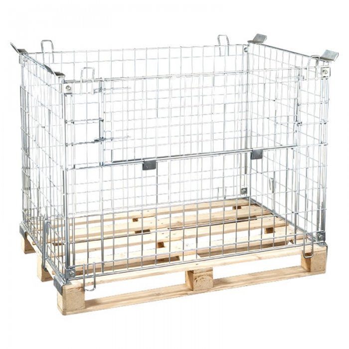 Boxpaleti Metalici Cu Fixare Pe Europalet, Lungime 1200 mm, Latime 800 mm, Inaltime 1000 mm, Greutate 31 kg, Stivuibil DA, In...