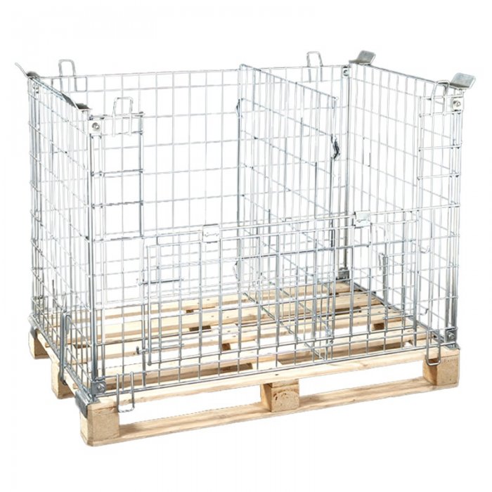 Boxpaleti Metalici Cu Fixare Pe Europalet, Lungime 1200 mm, Latime 800 mm, Inaltime 1000 mm, Greutate 31 kg, Stivuibil DA, In...