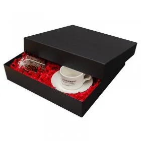 Cutie Pentru Cadouri, Mucava, Premium, Lungime 317 mm, Latime 317 mm, Inaltime 50 mm, Culoare Negru, Tip Carton Mucava-Cutii ...