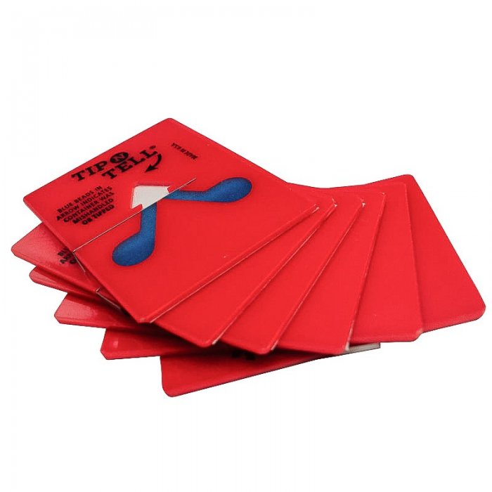 Indicator Monitorizare Inclinare 80 grade Latime 70 mm, Inaltime 95 mm, Culoare Rosu-Folie Stretch, Legare Si Paletizare