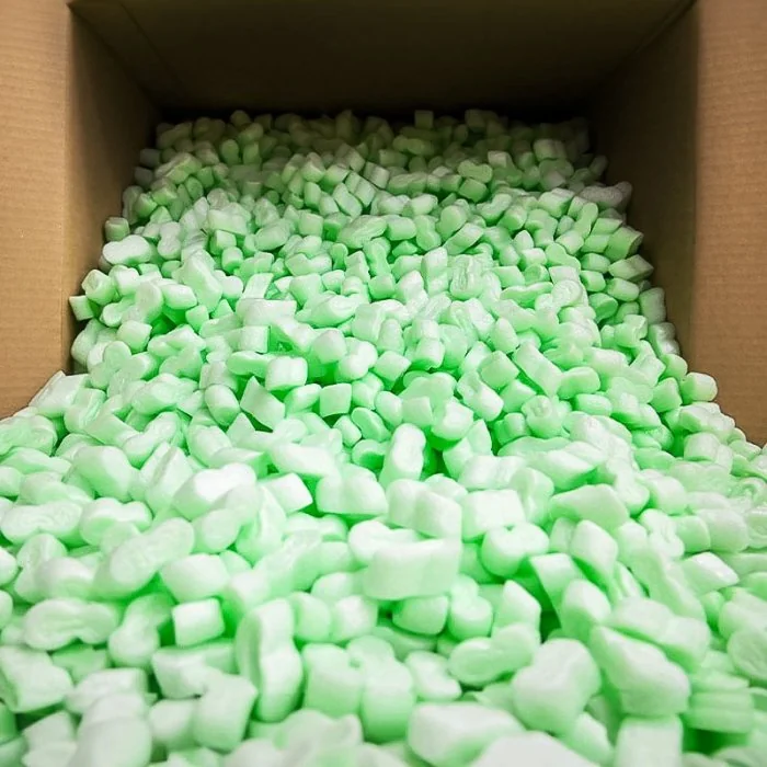 Fulgi Din Polistiren Ambalare Cutie 100 Litri, Material Polistiren Expandat, Culoare Verde-Materiale Pentru Umplerea Golului ...