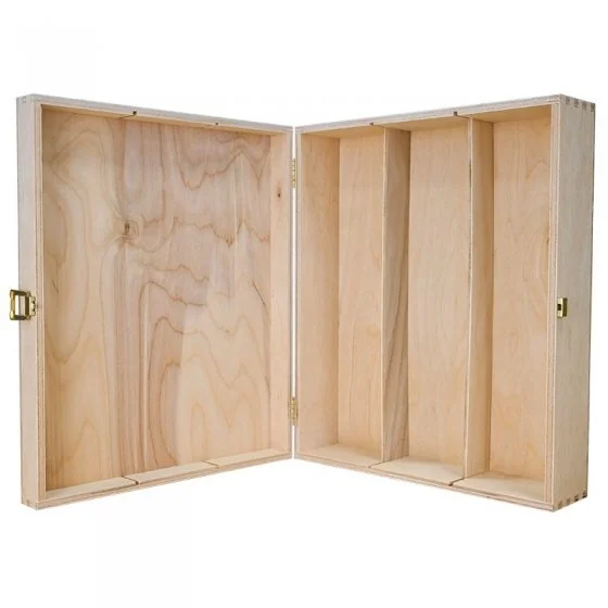 Cutie Din Lemn Pentru 3 Sticle De Vin