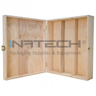 Cutie Din Lemn Pentru 3 Sticle De Vin