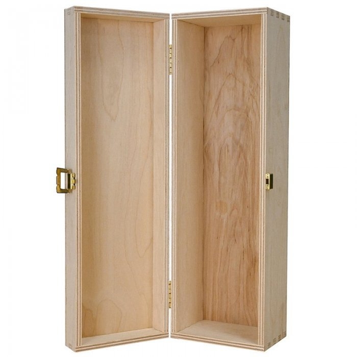 Cutie Din Lemn Pentru 1 Sticla De Vin Lungime 335 mm, Latime 95 mm, Inaltime 95 mm, Capac Cu balamale, Material Lemn, Culoare...