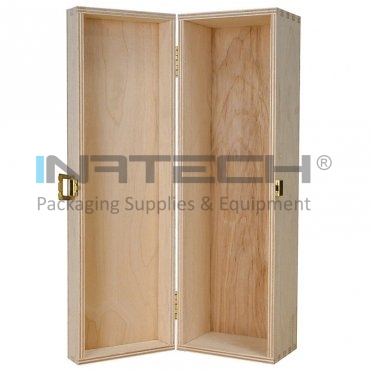 Деревянная коробка для 1 бутылки вина, длина 335 мм, ширина 95 мм, высота 95 мм, крышка на петлях, материал - дерево, цвет - натуральный.